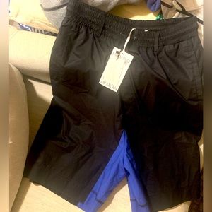 Marcelo Burlon country of Milan black and blue gym shorts